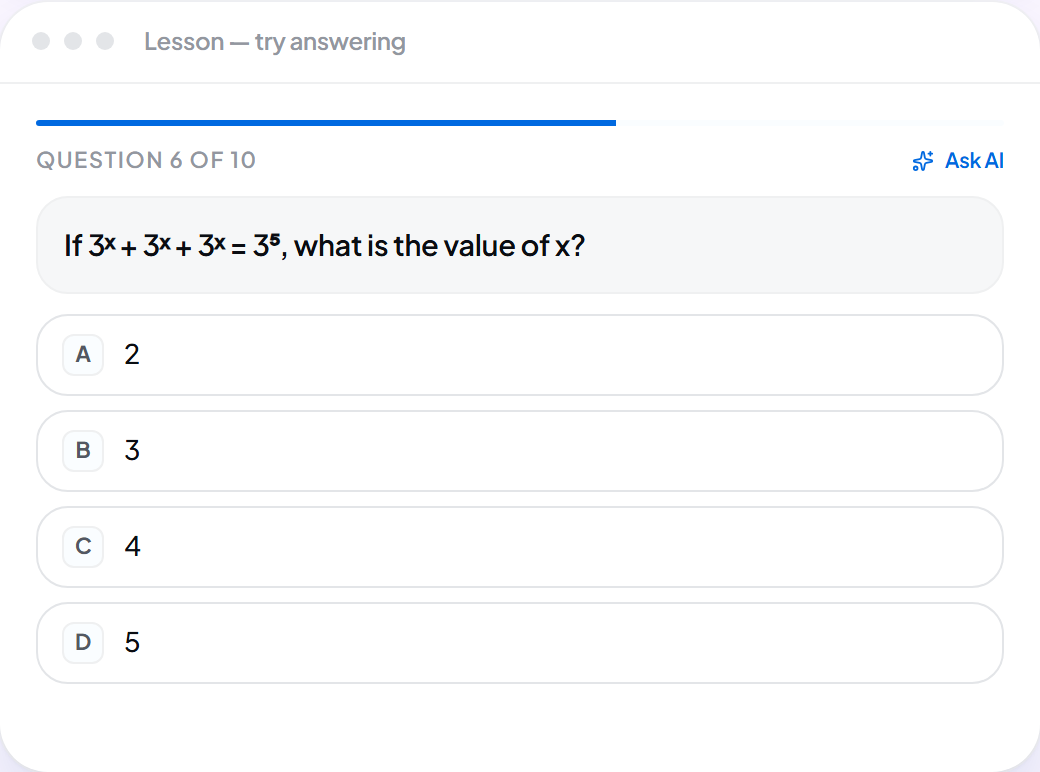 Satify Lesson screen
